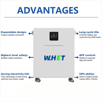 Untuk Sistem Penyimpanan Energi Surya Rumah Tangga Hibrida yang Dapat Ditumpuk, Baterai LiFePO4 15kWh All-in-One dengan Inverter 6kW