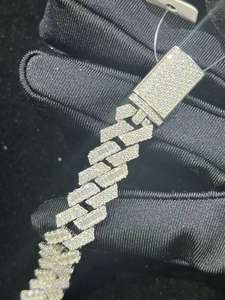 Bijoux fins de mode, bracelets en moissanite, bracelets rigides, chaîne cubaine en argent - Product Image 3