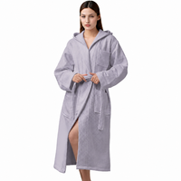 Peignoir gaufré unisexe à capuche, très absorbant, pour hôtel et spa, longueur mollet, doux pour la peau, toutes saisons, best-seller Amazon