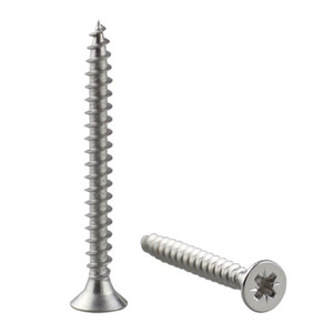 Tornillo autorroscante de doble cabeza con ranura cruzada y cabeza avellanada de acero inoxidable 304, tornillo autorroscante de madera de doble cabeza con dientes, tornillo plano negro - Product Image 1