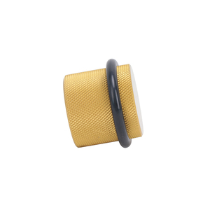 Fermaporta tondo per impieghi gravosi fermaporta zigrinato in alluminio dorato antiscivolo con anello in gomma - Product Image 6