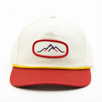 Topi Baseball 5 Panel Tanpa Struktur Bahan Katun Velour Dua Warna dengan Desain Tali Logo Bordir Kustom untuk Sehari-hari