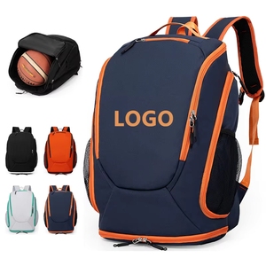 Custom Logo Oxford Unisex Waterproof <strong>Basketball</strong> Backpack Zipper Closure <strong>Shoe</strong> Compartment Letter for <strong>Outdoor</strong> Sports Travel - Product Image 1