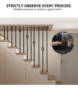 Poteau de balustrade d'escalier classique en <span class=keywords><strong>fer</strong></span> <span class=keywords><strong>forgé</strong></span>, antirouille, étanche, installation facile, rail décoratif <span class=keywords><strong>intérieur</strong></span> pour appartement - Product Image 6