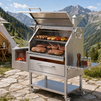 Barbecue au charbon de bois de style Santa Maria en acier inoxydable commercial Grill de style argentin