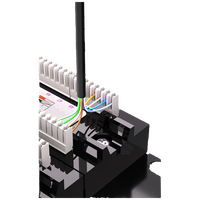 Panneau de brassage 24 ports 1U 19 pouces Cat6 UTP RJ45 avec coupleur traversant et barre de gestion de câbles intégrée pour rack de serveur et réseau de bureau