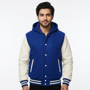 Fashion Bomber Varsity <b>Baseball</b> <b>Jacket</b> <b>Men</b> Leather Sleeve Wool <b>Baseball</b> <b>Jacket</b> Oversize Customized <b>Baseball</b> <b>Jacket</b> - Product Image 1