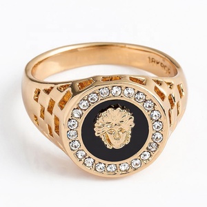 Anelli <span class=keywords><strong>Medusa</strong></span> Economici in Oro 18k per Uomo, Gioielli <span class=keywords><strong>Medusa</strong></span> in Argento, Anello per Uomini e Donne - Product Image 2