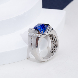 Messi Jewelry MSR-1948 925 <b>Silver</b> Cushion Shape Lab Gemstone <b>Ring</b> <b>Men</b> <b>Ring</b> - Product Image 2