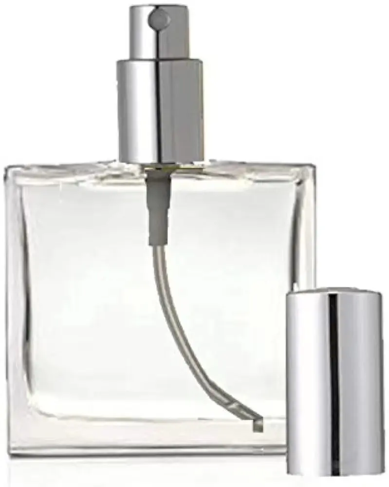 Empty Perfume Spray Bottle 100ml Glass Square Mist Sprayer 3.4oz