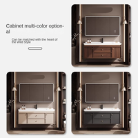 Meuble-lavabo de salle de bain de luxe en bois avec miroir intelligent, collection 2026 en promotion, ensembles en gros pour meubles-lavabos et vasques