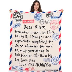 Manta de Franela con Frases para Regalo de Mamá, Manta Ligera y Transpirable para Dormitorio o Sala de Estar, Impresión Personalizada OEM ODM - Product Image 3