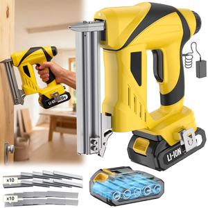 <span class=keywords><strong>Agrafeuse</strong></span> pneumatique sans fil double usage légère pour décoration intérieure, profondeur réglable, protection de sécurité, batterie 2.0AH, pour clous et murs intérieurs - Product Image 1
