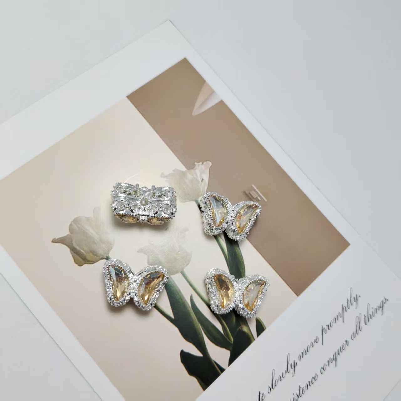 Diamant Champagne plaqué argent