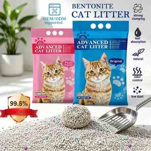Litière pour chat en gros : Sable de bentonite naturel, litière au tofu, forte agglomération, nettoyage facile, fourniture OEM - Product Image 1