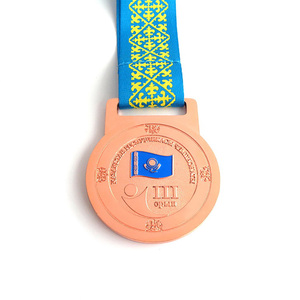 Medallas de Premio con logotipo personalizado de fábrica OEM con cinta en blanco oro plata bronce honor ciclismo correr maratón medalla deportiva de metal - Product Image 3