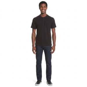 Camiseta de Jersey para Hombre, Manga Corta, Cómoda, Informal, Color Sólido, Transpirable, Corte Regular, 100% Algodón, Venta al Por Mayor - Product Image 1