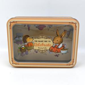 Square Food Grade Tin <b>Box</b> With Clear Window Custom Printed <b>Empty</b> Square Tinplate Container For Cookie Candy Snack <b>Gift</b> Packaging - Product Image 5