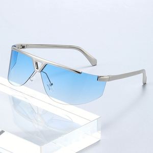 Lunettes de soleil carrées en alliage Y2K avec logo personnalisé, monture large, coupe-vent, protection UV400, pour hommes et femmes, collection mode 2025 - Product Image 1