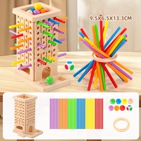 Jeu de tirage de bâtonnets stimulant l'esprit 3-en-1, jeu de bâtonnets trois-en-un, jeu de puzzle cognitif des couleurs