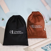 Großhandel benutzer definierte recycelbare Samt Kordel zug Geschenk Schuh Haar Verpackung Tasche Logo gedruckt Staub Samt Tasche