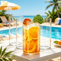 Élégantes tasses à highball en verre borosilicate de 550 ml, verres fins pour boisson, verres à eau hauts, transparents