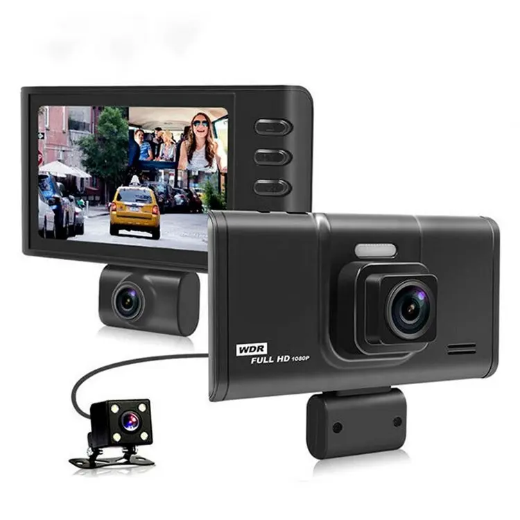 Hot sale Prime Full HD 1080p Dash Cam 3 Lens 3.2 inch G-sensor Car DVR Camera Dashcam