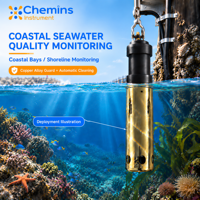 Sonde de qualité de l'eau de l'océan MPS-400B, capteur multiparamètre autonettoyant avec protection en alliage de cuivre pour la surveillance côtière
