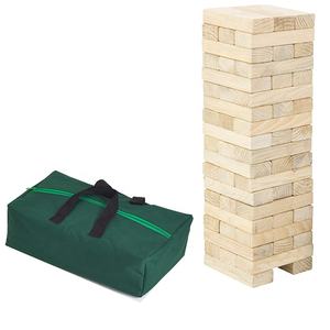 Giant Toppling Tower Game - 60 Blocks - Storage Crate - Indoor/Outdoor Set