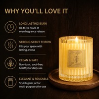 Bougie parfumée en cire de soja, avec logo personnalisé de luxe, dans un bocal en verre, huile végétale naturelle, mèche en bois pur, aromathérapie, cadeau pour la Saint-Valentin, Diwali
