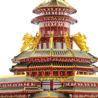 Kit de puzzle 3D en métal Piececool, modèle de l'Architecture Impériale Chinoise, Salle du Paradis de la Dynastie Tang, jouet éducatif à assembler soi-même