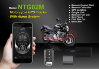 Traceur GPS 4G LTE NTO NTG02M pour moto avec coupure moteur à distance, contrôle de verrouillage/déverrouillage, système d'alarme de porte et positionnement GPRS/GSM