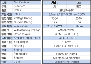 كتلة طرفية لولبية 2 قطب 3 دبوس تحل محل كتلة محطة كهرباء phenix - Product Image 4