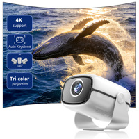 Veidoo Nouveau Mini Projecteur Portable Android 11 Quad Core IPS 1280*720p Projecteur WiFi Double Bande 2.4G/5G avec BT4.0 (Blanc)