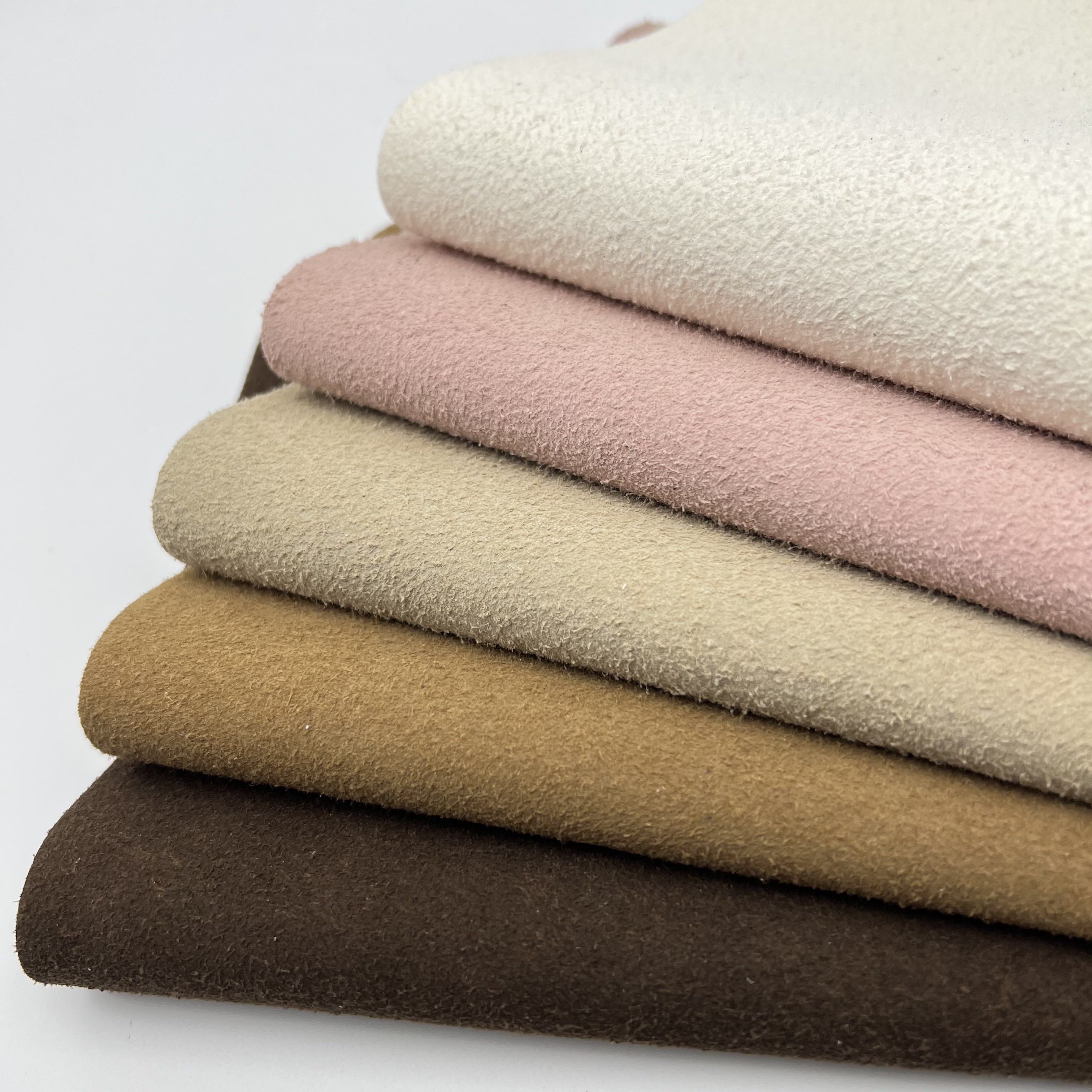 Wholesale Wear-Resistant Microfiber Flocking PU Synthetic Suede Leather Fabric for Shoes and Sofas