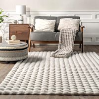 Vente en gros de tapis confortables en fausse fourrure en poils de lapin, tapis jacquard pour chambres et salons en peluche, tapis à poils longs