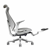 Nouvelle chaise ergonomique haut de gamme en mesh, dossier en alliage d'aluminium, coussin épais, chaise de bureau de direction de luxe