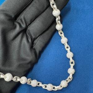 10MM Moissanite Diamond 925 Sterling Silver Clustered Ball Cadena de hip hop para raperos Colgante Joyería Disponible Suministro al por mayor - Product Image 3