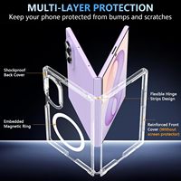 Casing HP Anti Jatuh Keras untuk Samsung Fold 8 Zflip 7 Transparan dengan Pelindung Magnetik