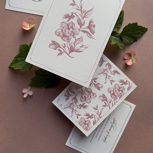 Tarjeta de Invitación de Boda con Impresión Digital Personalizada, Papel Offset y Diseño Floral en 3D - Product Image 3