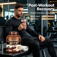 Poudre de protéines de lactosérum Metrand saveur chocolat, complément alimentaire pour la musculation et le soutien musculaire