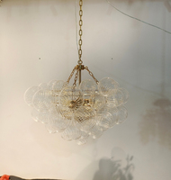 Lustre nordique personnalisé boule bulle intérieur salle à manger salon luminaires de luxe lustre en verre soufflé