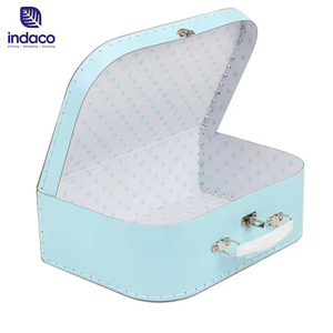 Boîte cadeau rétro en carton 3 pièces avec boucle et poignée métalliques, boîte de rangement décorative pour fête - Product Image 6