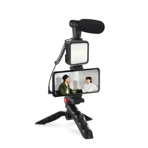 Điện Thoại Thông Minh Chuyên Nghiệp Video Kit Microphone LED Light Tripod Chủ Cho Live Vlog Nhiếp Ảnh YouTube Filmmaker Phụ Kiện