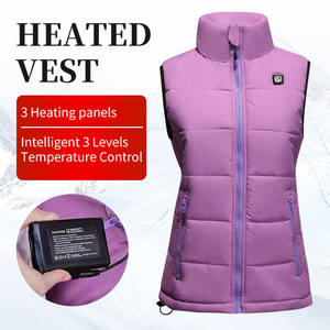 7.4V 12W coton Polyester 3 couches violet 5200MAH veste chauffante à piles <span class=keywords><strong>meilleur</strong></span> <span class=keywords><strong>gilet</strong></span> <span class=keywords><strong>chauffant</strong></span> pour femmes - Product Image 3
