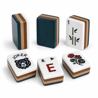 Tuiles de Mahjong Américaines de Luxe Modernes Bleu Marine Superposées avec Sac de Transport Inclus Utilisation Universelle