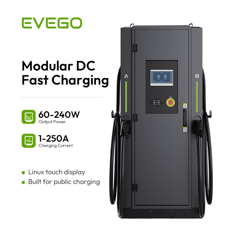 EVEGO IP54 IK10 60kW Fast Electric Car Charging Station Support OCPP 2.0.1 US Standard CCS1 NACS EV Floor-standing EV DC Charger · image 2