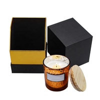 Caja Rígida Negra para Velas con Logotipo Personalizado, con Tapa y Base - Empaque de Cartón Ecológico para Marcas de Fragancias