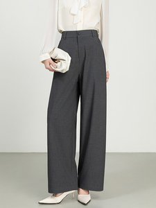 Nuovi <span class=keywords><strong>pantaloni</strong></span> larghi da <span class=keywords><strong>donna</strong></span> a vita alta versione abito di lino in cotone Casual <span class=keywords><strong>pantaloni</strong></span> di <span class=keywords><strong>lana</strong></span> con Design dritto a gamba larga - Product Image 2