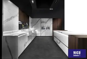 NICOCABINET 현대 대리석 찾고 이탈리아 주방 캐비닛 주방 가구 옻칠 모듈 부엌 - Product Image 2